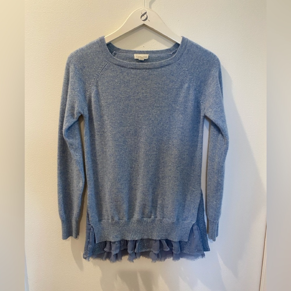 Garnet Hill 100% cashmere Light Blue Knit Top
